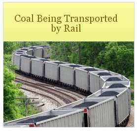 Transporte do carvão - para as termoelétricas -O carvão é transportado principalmente por trens -Pode ainda ser transportado por barcas, navios, caminhões e até mesmo por dutos