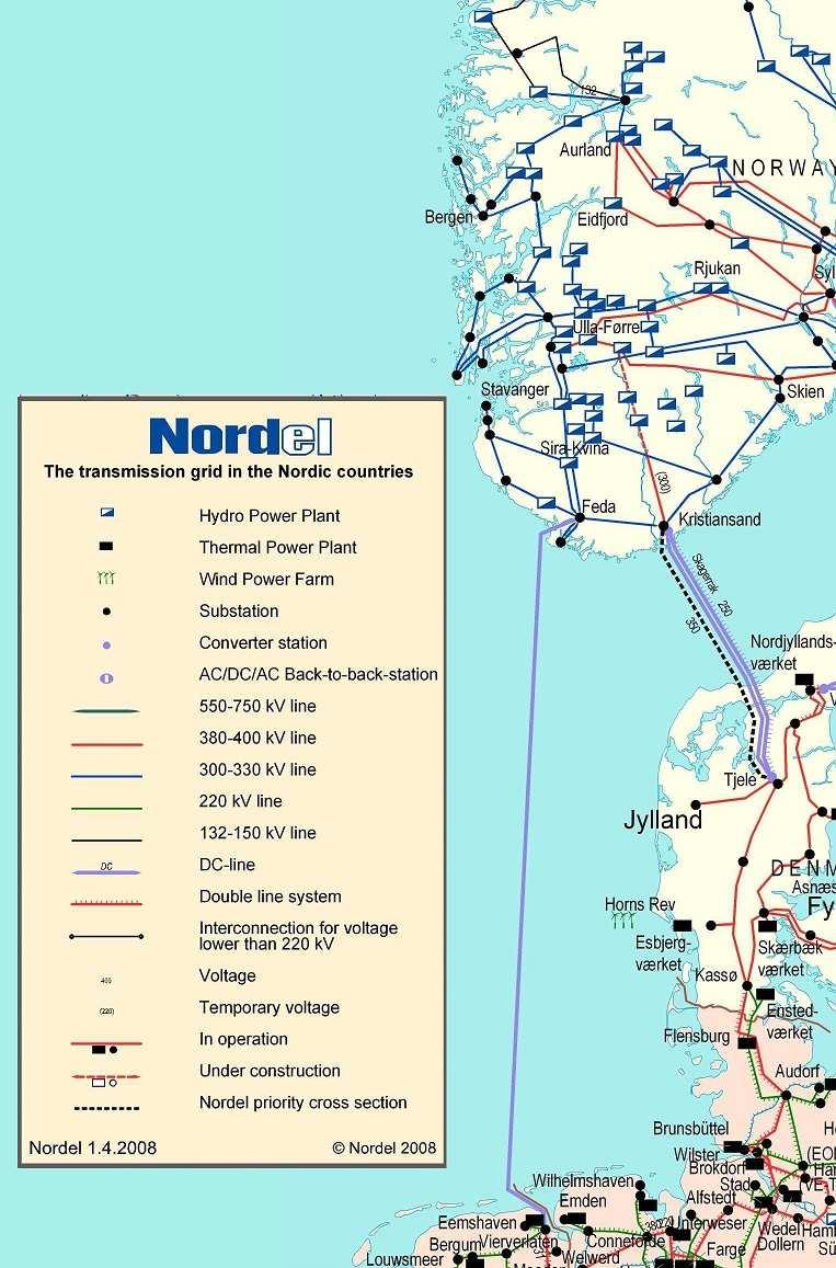 A situação de DC Multi-Infeed na Noruega pode ser vista na Figura 29.