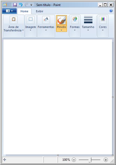Figura 2: Tela do Microsoft Paint Após abrir o Paint, pressione o atalho Ctrl + V (colar) para que a tela capturada seja colada no aplicativo,