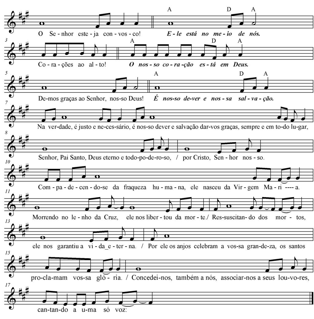 Cantos do Ordinário 39 PREFÁCIO (Melodia para Solenidades