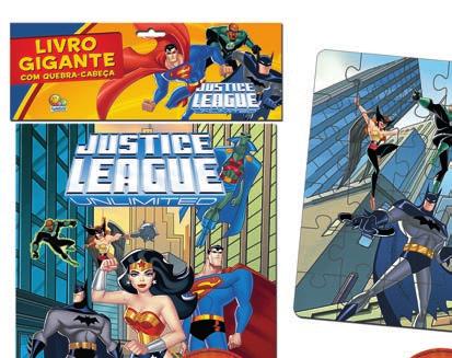 Licenciados / Gigante Livro Gigante com Quebra-Cabeça Justice League Unlimited Superman, Mulher-Maravilha, Batman, Lanterna-Verde e seus amigos formam a liga de heróis mais poderosa do planeta.