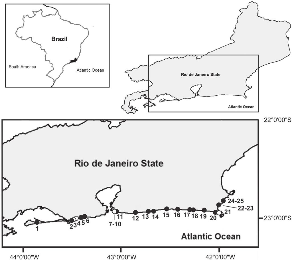 456 C. F. D. Rocha et al. Figure 1. Current occurrence of L. lutzae along the State of Rio de Janeiro coast.