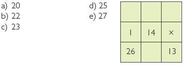 (UFAC AC) A soma do quadrado com o dobro do valor de x que satisfaz a equação 4x + 10 = 5x + 2 + x é: a) 16. d) 24. b) 18. e) 32. c) 20.