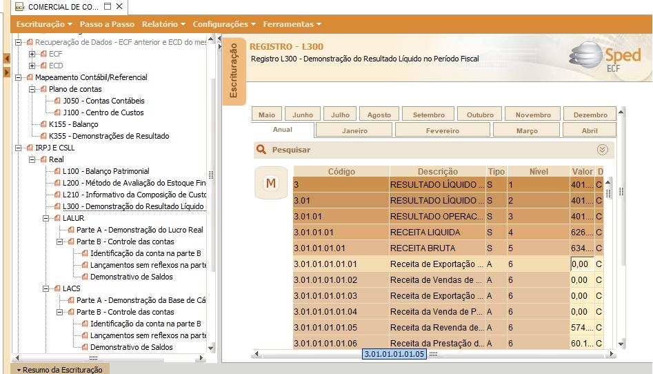 Registro L300 - Demonstrativo