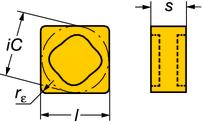 Pastilhas negativas com formato básico Pastilhas negativas com formato básico T-Max P Quadrada Pastilhas - Materiais de corte avançados MANDRILAMNTO SNA/SNMA SNX Nota! A classe CB7025 é sem cobertura.