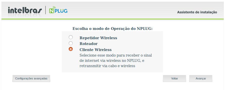 4.4. Configuração para acesso à internet no modo Cliente wireless Para configurar seu roteador com modo Cliente wireless, siga os procedimentos: 1.