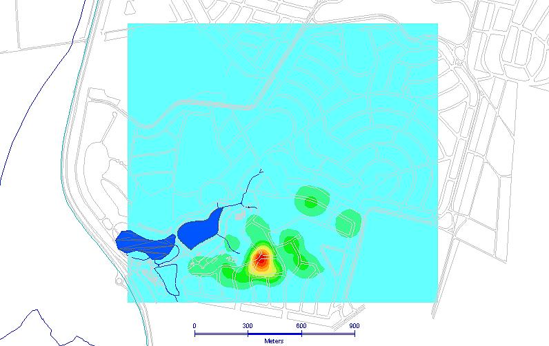 Processo de Pesquisa de Campo Mapas da relação de Kernel em que os pontos, quanto mais próximos, mais