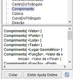 Digitando C_1=Comprimento[Lista], obtemos a quantidade de elementos da Lista, ou seja, C 1 = 3. Digitando C_2=Comprimento[u], obtemos C 2 =2,24, ou seja, o comprimento do vetor u.