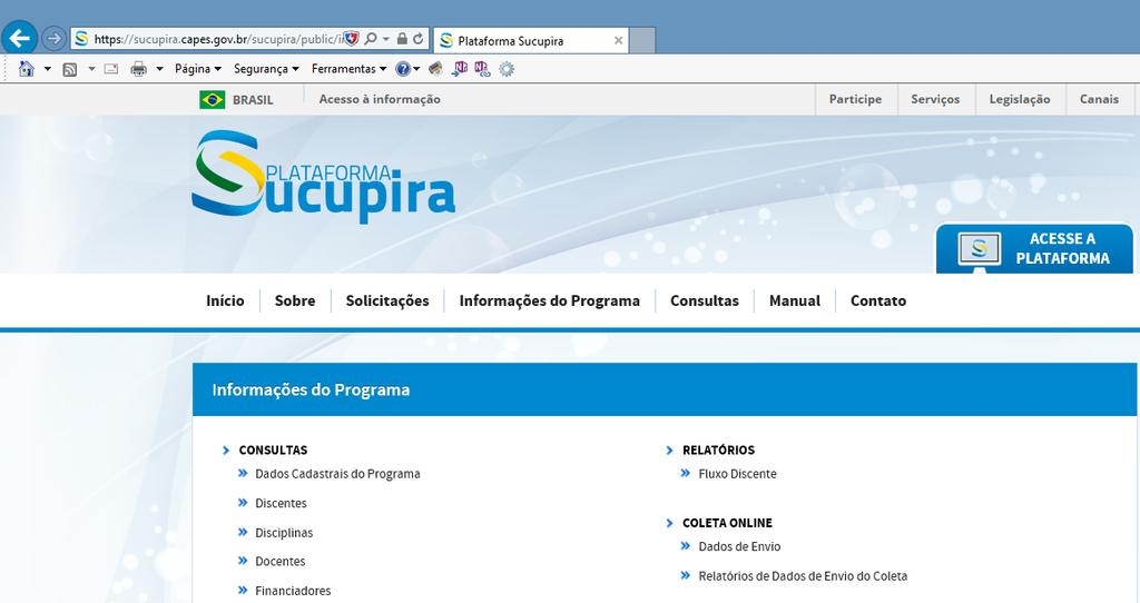 Consulta aos programas reconhecidos 1 2 Fonte:https://sucupira.