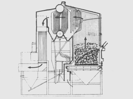 41 porte (vazões de vapor acima de 100 tv/h). A Figura 15 apresenta esquematicamente este tipo de caldeira.