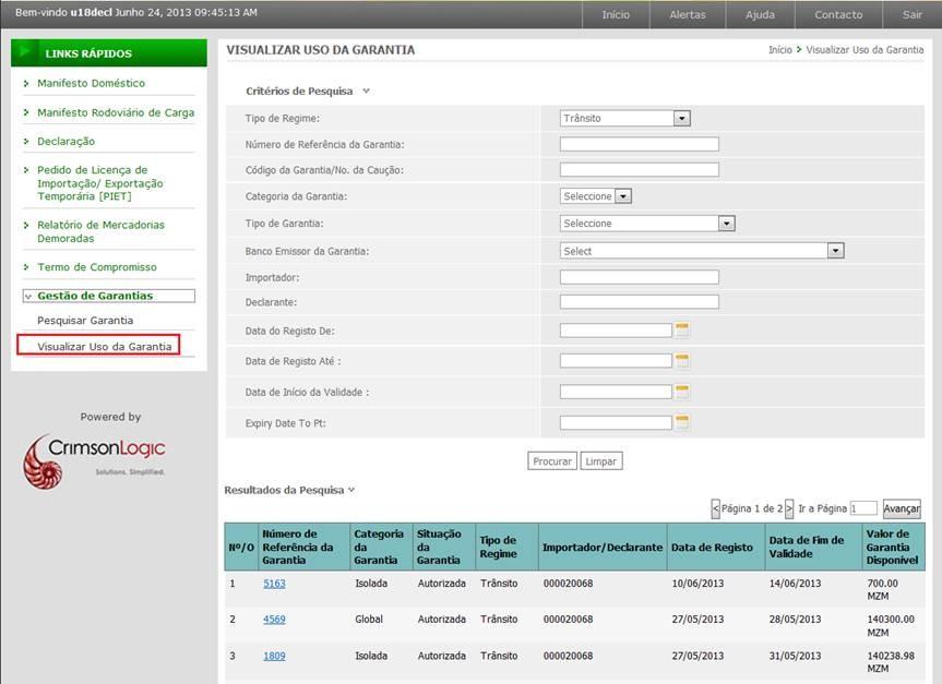 BOLETIM INFORMATIVO Nº 18 Sobre a garantia Sabia que: Para um melhor controle dos movimentos de trânsito as garantias registadas na JUE para o regime de trânsito e/ou armazém já