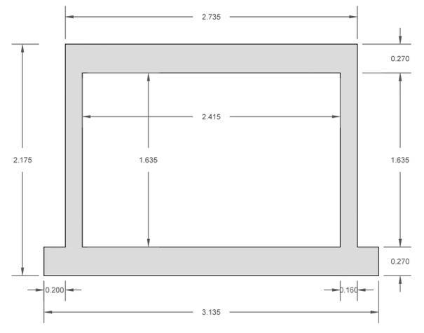 Paredes de Alvenaria de Fachada: Soluções e sugestões de melhorias construtivas 116 (a) (b) Figura 17 - Esquema do pórtico ensaiado, (a) esquema geométrico, (b) esquema de armaduras.