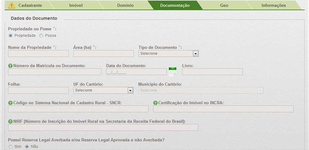 Etapa: Documentação Declaração dos