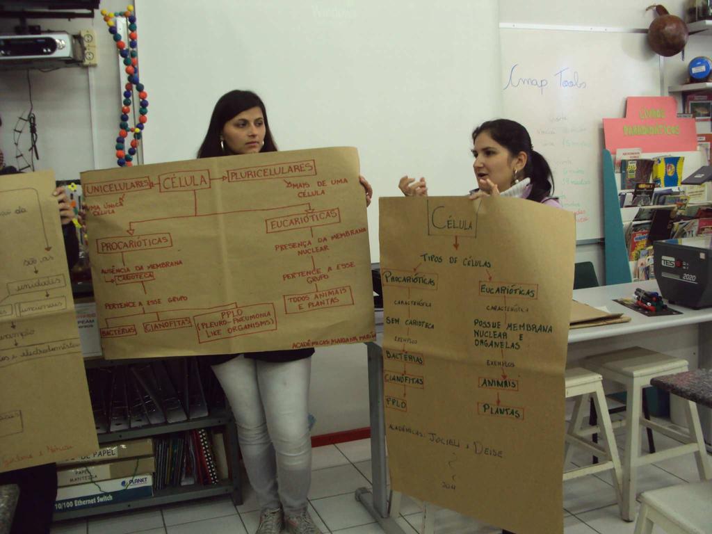 8 Figura 3. Alunas da 5ª fase do curso de pedagogia, apresentando os mapas conceituais construídos e apontando as possibilidades e dificuldades encontradas na construção dos mesmos.