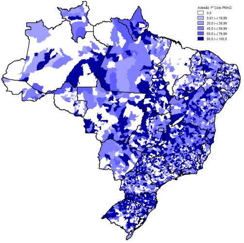 Quadro de Adesão ao PMAQ (2011, 2013, 2016) 1º Ciclo (2011/2012) 2º Ciclo (2013/2014) 3º CICLO (2015/2017) 3.965 municípios 71,2 % 5.070 municípios 91,0 % 5.324 municípios 95,6 % 17.