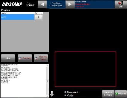 - Telas do Max Touch CNC O Max Touch CNC trabalha com duas telas, uma para definições dos projetos e configurações e outra para a operação da máquina Uniplasma.