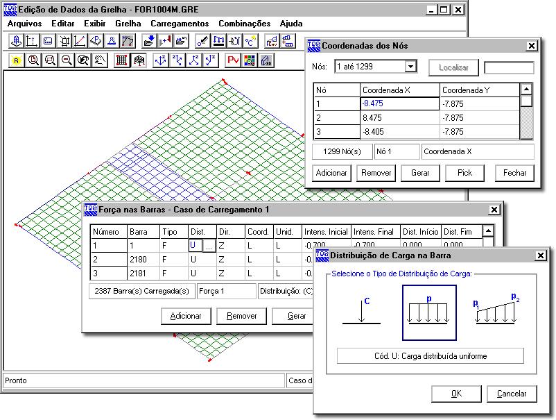 78 CAD/TQS - Manual III Análise Estrutural 5.5.2. Edição dos dados de grelha Essa edição afeta diretamente os dados da grelha (FOR*.GRE) que serão utilizados no processamento.