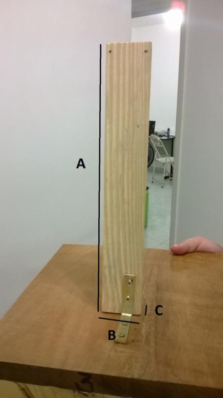 - 4 taxas Figura 5: Madeira para construção da garra - 3 madeiras: A=(30,00±0,01)cm e B=(4,50±0,01)cm