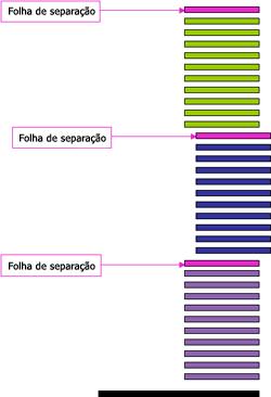 OPÇÕES DE IMPRESSÃO 44 PARA IMPRIMIR GRUPOS NÃO INTERCALADOS COM DESLOCAMENTO DE FOLHAS DE SEPARAÇÃO 1 Em seu aplicativo, escolha Arquivo > Imprimir, selecione Fiery EX4112/4127 como a sua copiadora