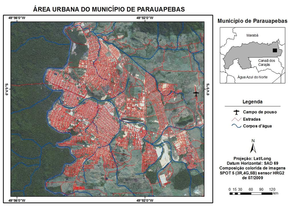 Mapa 2 Mapa da área urbana de Parauapebas/PA,