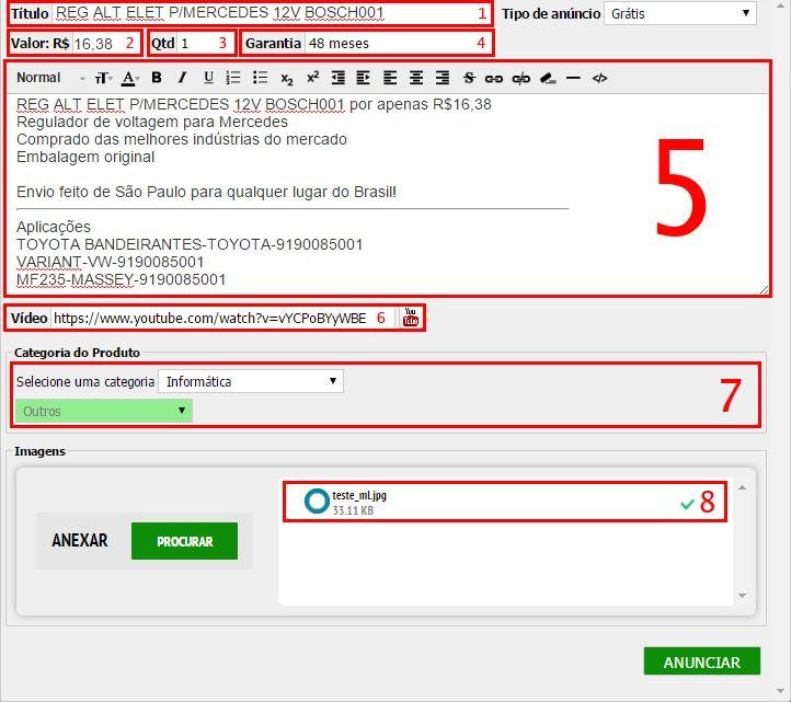 4. Preencha as informações solicitadas na tela, conforme a imagem