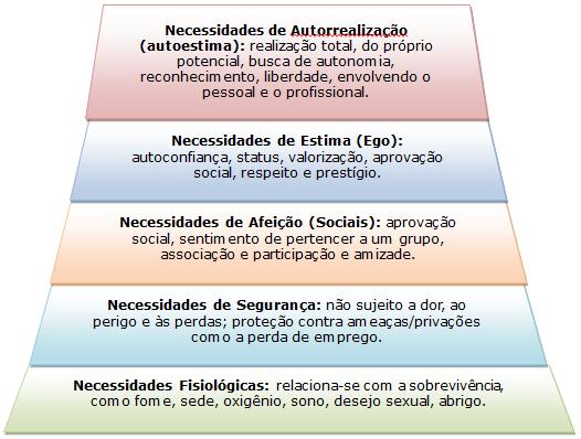 Essas cinco necessidades podem ser divididas em duas: Necessidades primárias (de sobrevivência): fisiológicas (básicas) e de segurança.