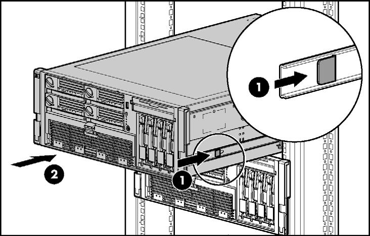 Funcionamento do servidor 35 AVISO: Para reduzir o risco de acidentes ou danos ao equipamento, certifique-se de que o rack esteja devidamente estabilizado antes de deslocar seus componentes.