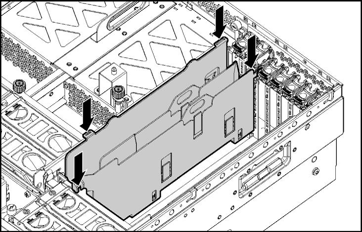 Opções de placas de expansão 79 13. Instale os grampos de retenção. 14. Instale a base. 15. Instale as placas de expansão PCI-X hot-plug.