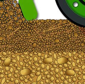 Enterrar: a raspadeira exata ou a raspadeira de rolos cobrem a semente com terra solta, com uma intensidade