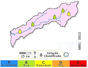 Figura 15 Classes das massas de água da bacia hidrográfica do Cávado.