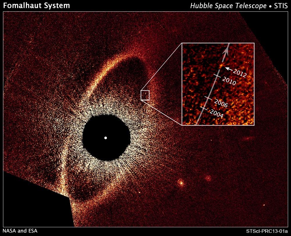 Fomalhaut e Fomalhaut b em 2012.