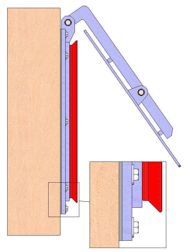 Para montar a comporta apoiada sobre uma parede e fixada através de ancoragens de expansão ou químicas (fig.