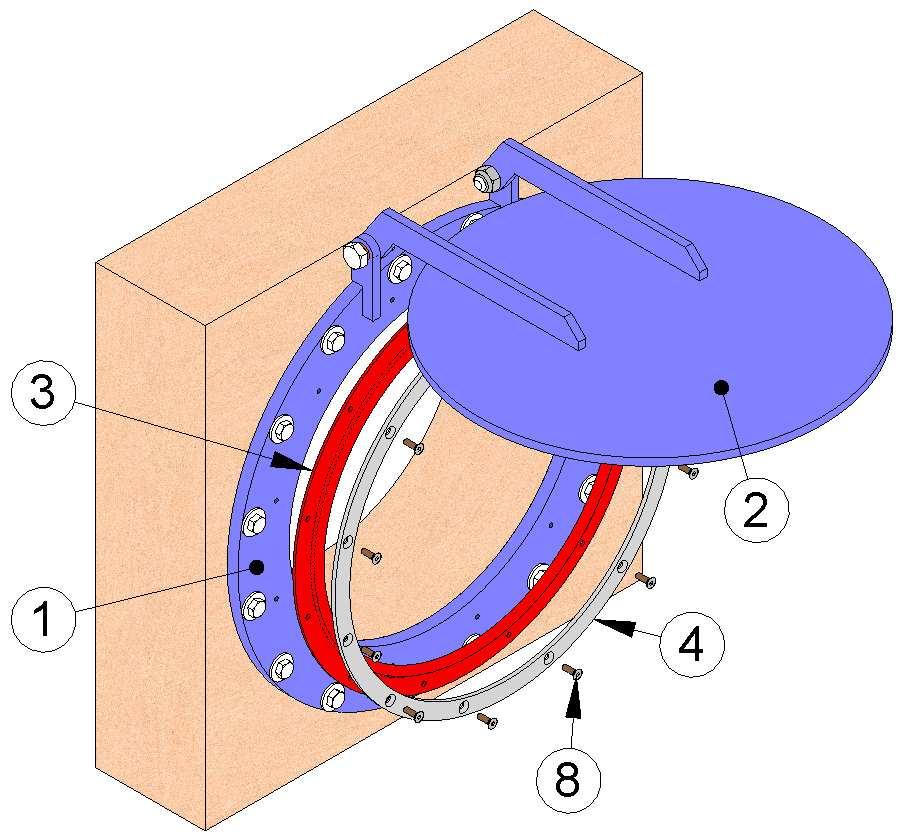 SUBSTITUIÇÃO DA JUNTA DE FECHO 1. Assegurar-se de que não existe pressão ou fluido na instalação. 2. Colocar a tampa (2) na posição completamente aberta. 3.