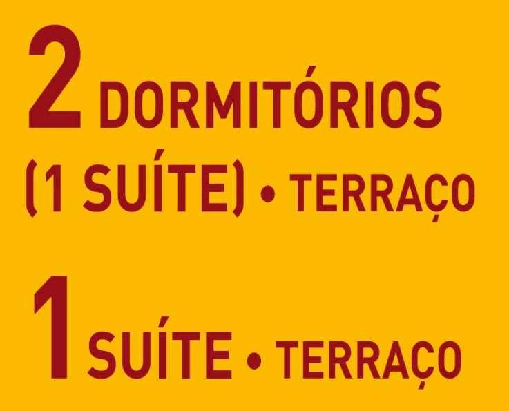 PADRONIZAÇÃO DE REPRESENTAÇÃO DE PRODUTO TIPO A - 2 dormitórios (1 suíte) - 77,42m² privativos - Terraço - 1 ou 2 vagas TIPO B - 1 suíte - 48,81m² privativos - Terraço - 1 vaga RODAPÉ DE ASSINATURAS