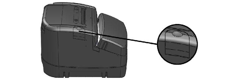3.3. Ligando / Desligando a impressora A chave de energia da Impressora Híbrida PR-1000 possui duas posições: : Liga a impressora; Ο : Desliga a impressora. Figura 2: Chave de energia 3.4.
