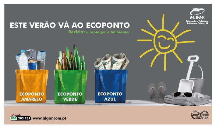 ALGAR PÕE EM PRÁTICA PLANO DE VERÃO 2016 Com o objetivo de responder de forma eficaz ao maior volume de atividade operacional que ocorre no Verão, período de forte produção de resíduos no Algarve, a