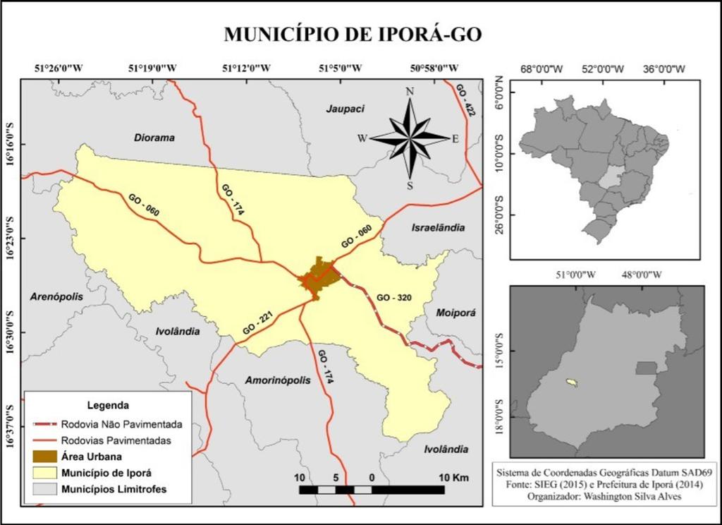 Figura 1 Localização da área de estudo Fonte: Alves (2015). bit), com resolução de 90 m, da carta SE-22- V-B, disponível no sítio da Embrapa.