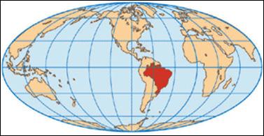 contrário do que fizera a Projeção de Mercator, em que as linhas e os paralelos eram igualmente retos.