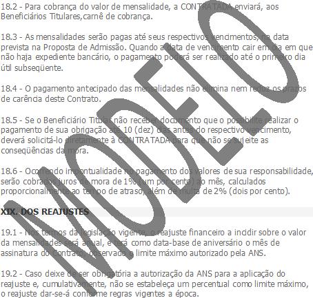 procedimentos pelos beneficiários. XVIII. DO PA GAMENTO DAS MENSALIDADES 18.