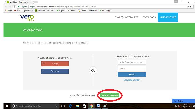 1. Cadastro no site Vero NFC-e. Para se cadastrar no Vero NFC-e acesse o site www.veronfce.com.