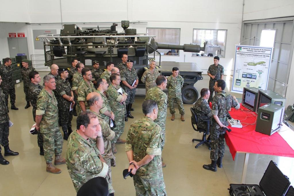 mútuo entre as forças. Oficiais fazem simulação no software Combater no Centro de Aplicação de Simulação de Postos de Comando (CAS- PC), em Santa Maria.