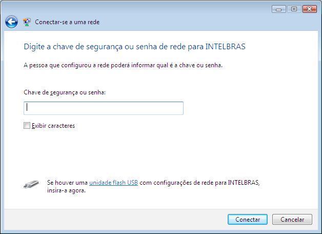 9 Insira a chave (senha) de segurança da rede wireless selecionada (se necessário), conforme a figura a seguir. Chave de segurança ou senha 10 A instalação está finalizada.