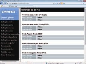 8. Outras funções 8.4 Controlo de comando através da rede Pode configurar e controlar o projector através da rede com os comandos RS- 232C.