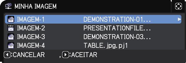 2. Conexão com a rede Item Descrição Seleccionar este item visualiza o menu MINHA IMAGEM. Utilize a aplicação para transferir os dados da imagem. É possível transferir do website. Consulte 5.