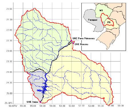 com as bacias do Tocantins-Araguaia e do Rio São Francisco, a sudeste com a bacia do Atlântico Trecho Leste e ao sul com a bacia do Uruguai.