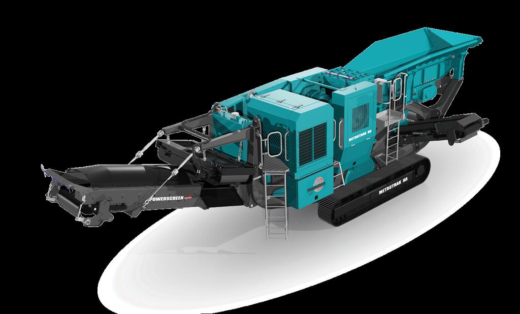 JAW 02 03 METROTRAK HA O Powerscreen Metrotrak HA é um conjunto de britagem de mandíbula móvel com esteiras, compacto e de alto desempenho.