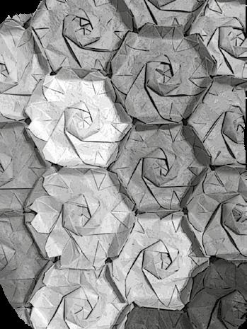 MOSAICO ROCOCÓ Mosaico de Rosas Rococó HEXAGONAIS, do Livro O Origami e o
