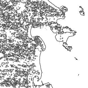 Na segmentação que utiliza a seleção do tipo 3 (Figura 5.24) os detalhes da superfície do mapa do Rio de Janeiro estão mais realçados, atingindo um resultado mais próximo à segmentação esperada.