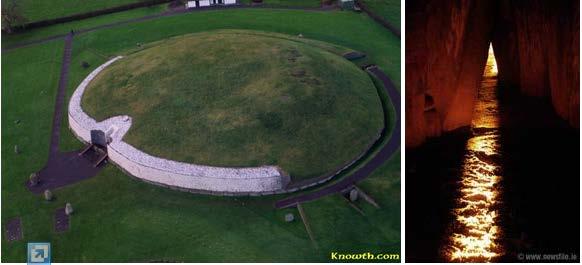 Figura 01.02.01: Imagens d templ antig de Newgrange na Irlanda, cnstruíd há 5 000 ans. N slstíci de invern Sl ilumina crredr e a câmara central (ft da direita)tiradas ds sites: http://www.knwth.