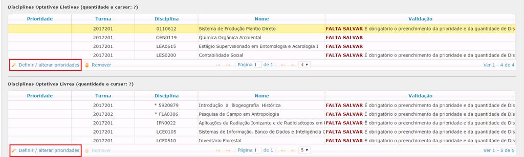 As optativas (eletivas, livres, livres USP e